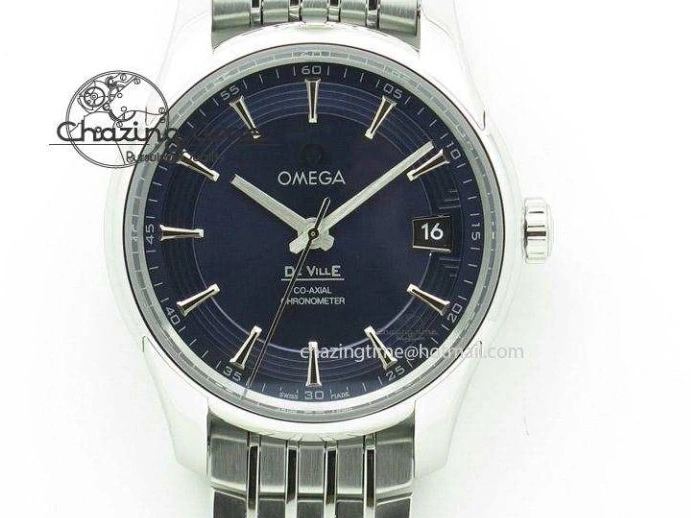 0217 Tailored Planet Ocean Master Chronometer SS OM 1:1 Best Edition Black Dial On Leather Strap A 8173